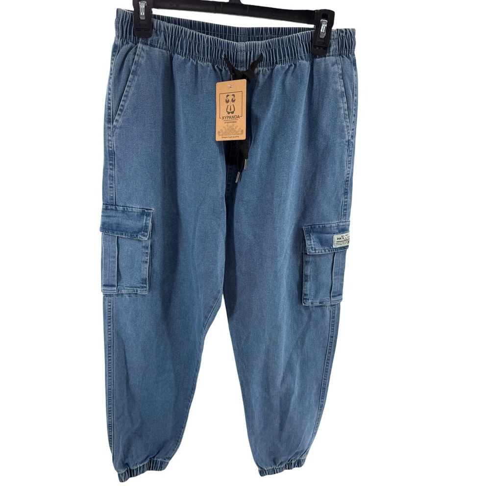 HKS By Boris Womens Pull On Denim‎ Cargo Jogger Jeans Size 30x27 NEW
